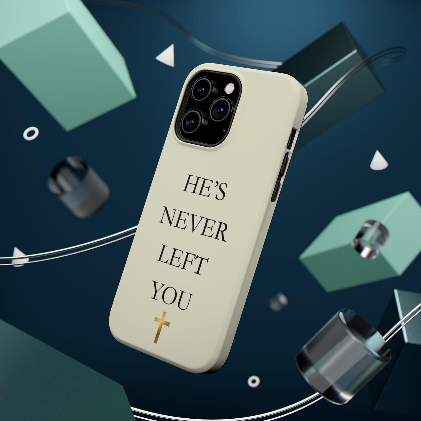 He’s Never Left You – Minimalist Christian Phone Case