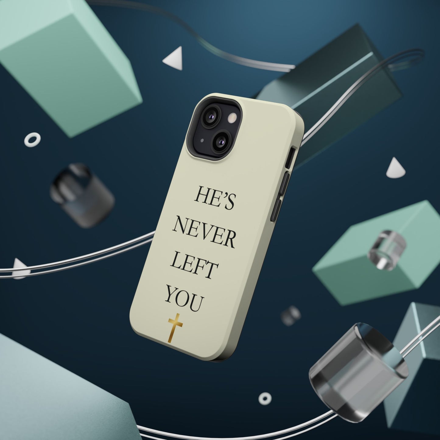 He’s Never Left You – Minimalist Christian Phone Case