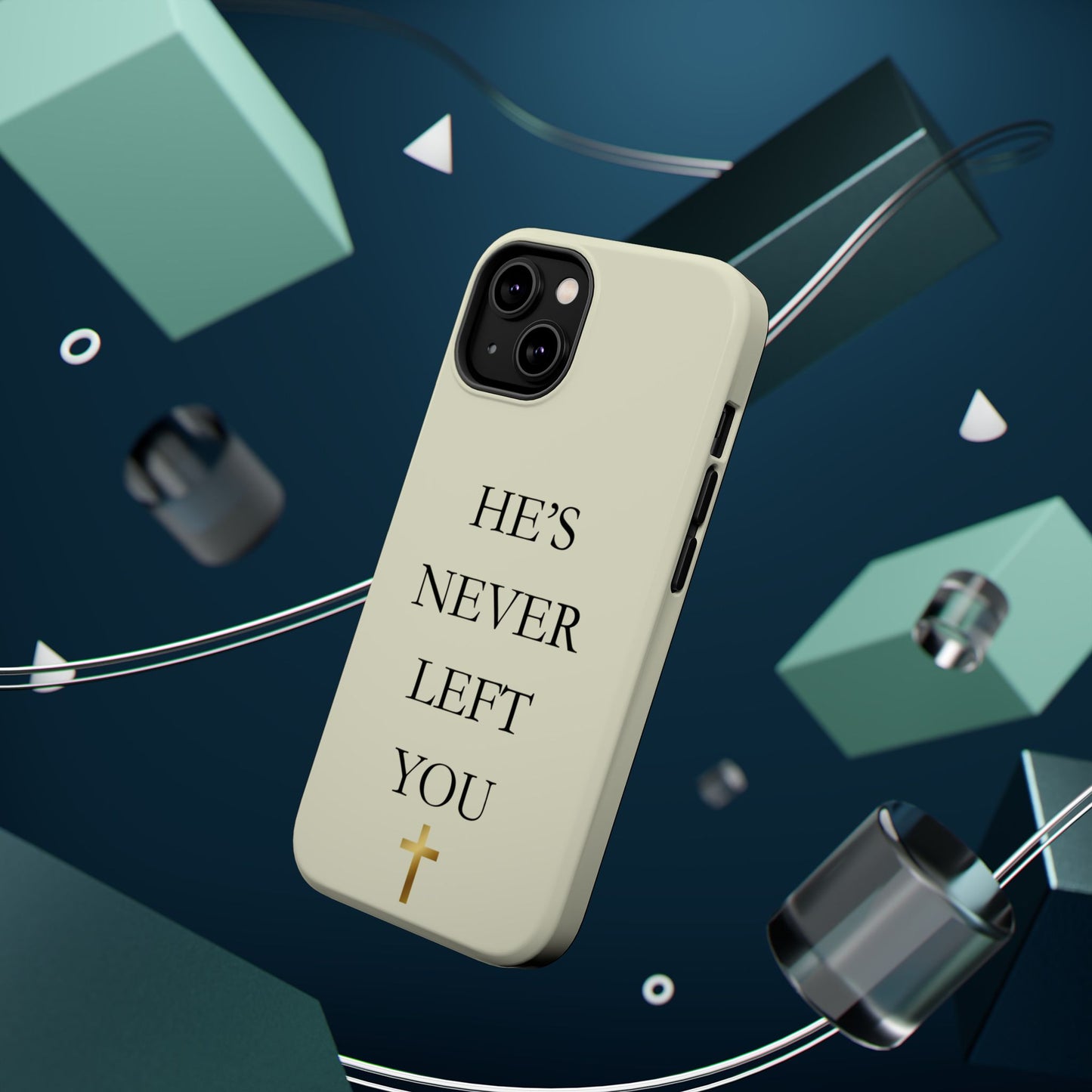 He’s Never Left You – Minimalist Christian Phone Case