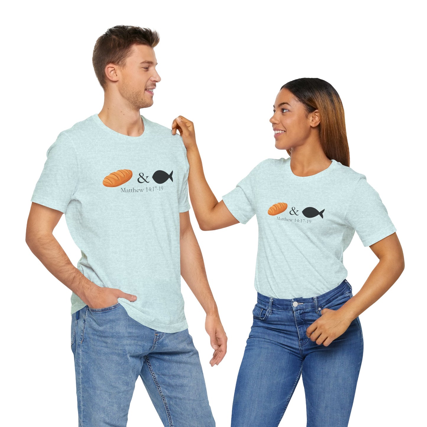 Loaves & Fish – Christian Minimalist T-Shirt (Matthew 14:17–19)