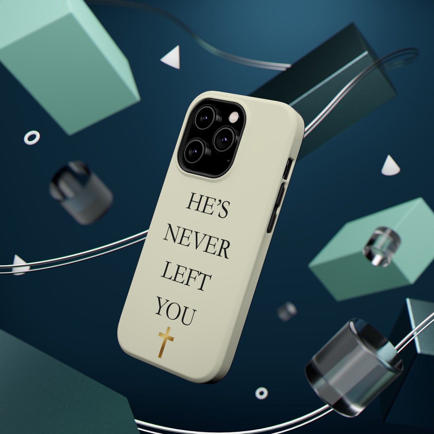 He’s Never Left You – Minimalist Christian Phone Case