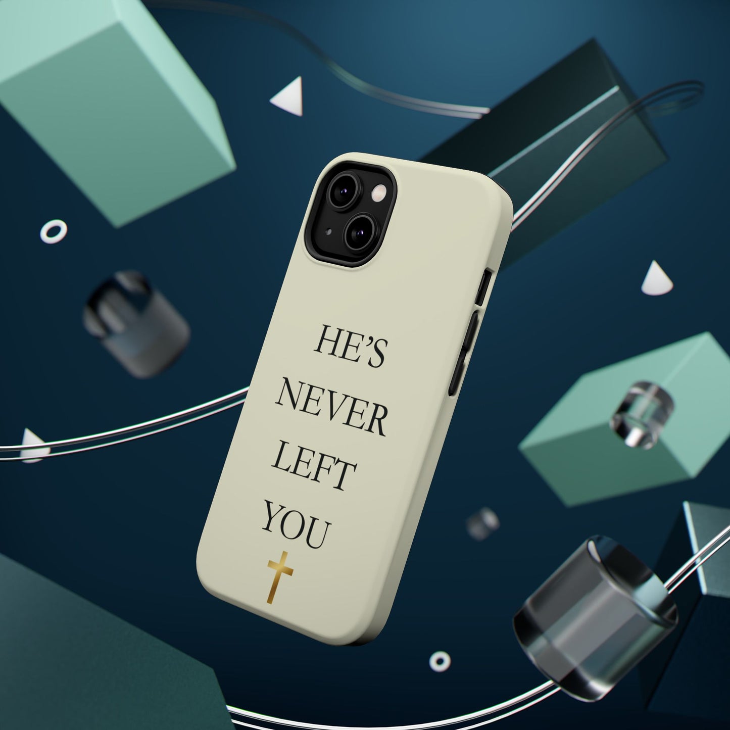 He’s Never Left You – Minimalist Christian Phone Case